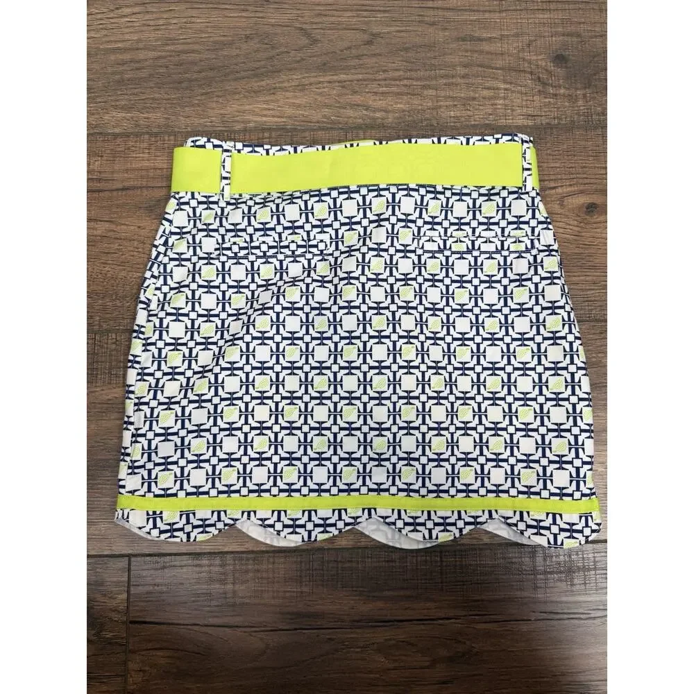 Turtles & Tees Girls Sz 7/8 Tennis Golf Skort Skirts Set Of 2 Scallop Hem Ribbon